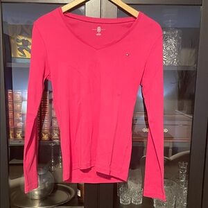 Tommy Hilfiger Women's Vibrant Pink Long Sleeve Top